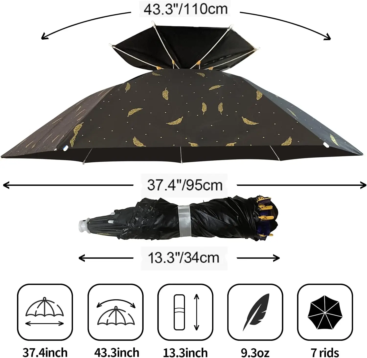 Umbrella Hat Folding Adjustabl - огляд і ціна Golf Umbrella Large