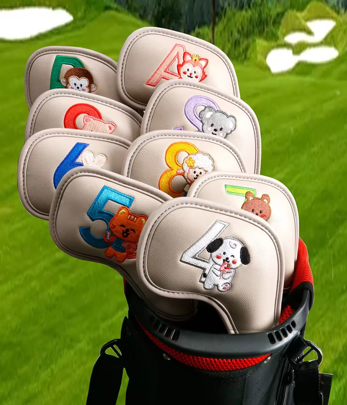 9Pcs Cute Cartoon Animal Golf  - огляд і ціна Golf Equipment Storage